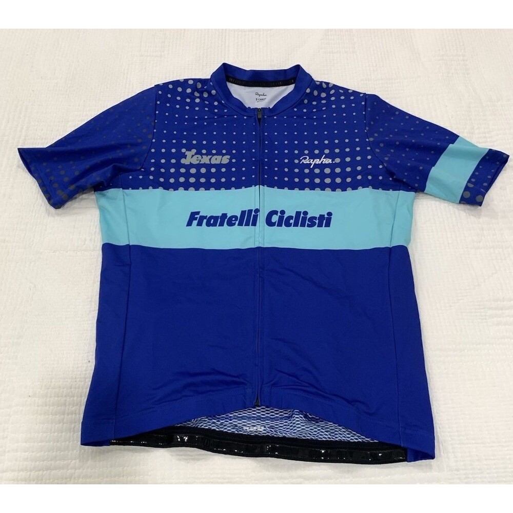 Rapha Midweight Race Jersey Cycling Mens XLarge Blue Zip Pockets Bicycle